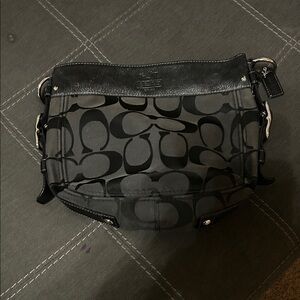 Coach Dark Gray Signature Shoulder Bag
